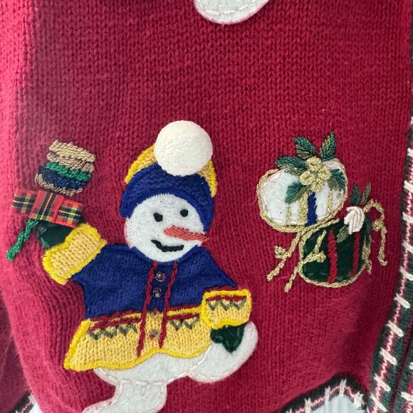 Tiara Women's Red Holiday Cardigan Sweater - Picture 2 of 6